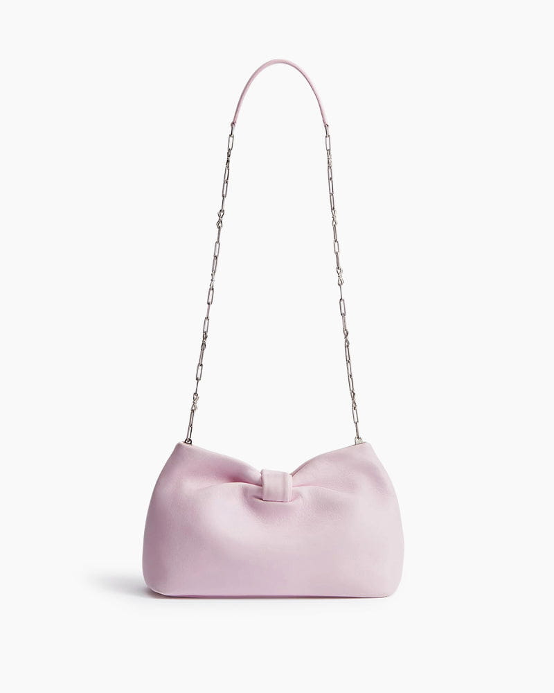 Women's Romantic Date Rose Pink Genuine Leather Bow Bag