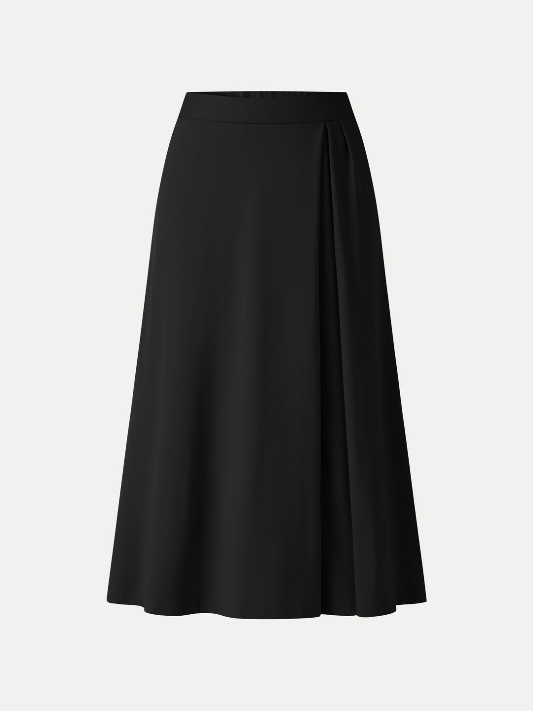 Ponte Mid-Rise Tucked A-Line Midi Skirt with Pockets