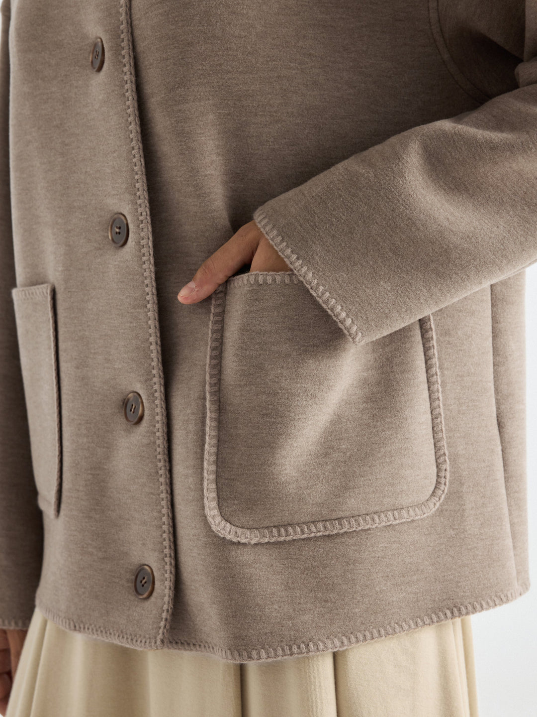2Pcs Set Hooded Long Sleeve Jacket with Pockets & Mid-Rise Wide-Leg Pants with Pockets