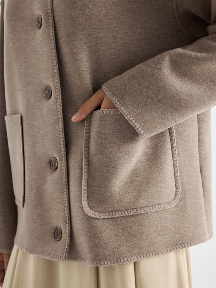 2Pcs Set Hooded Long Sleeve Jacket with Pockets & Mid-Rise Wide-Leg Pants with Pockets