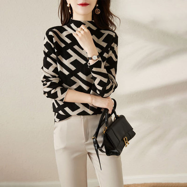 Lily Elegant, Geometric, Comfortable Sweater — alternate view