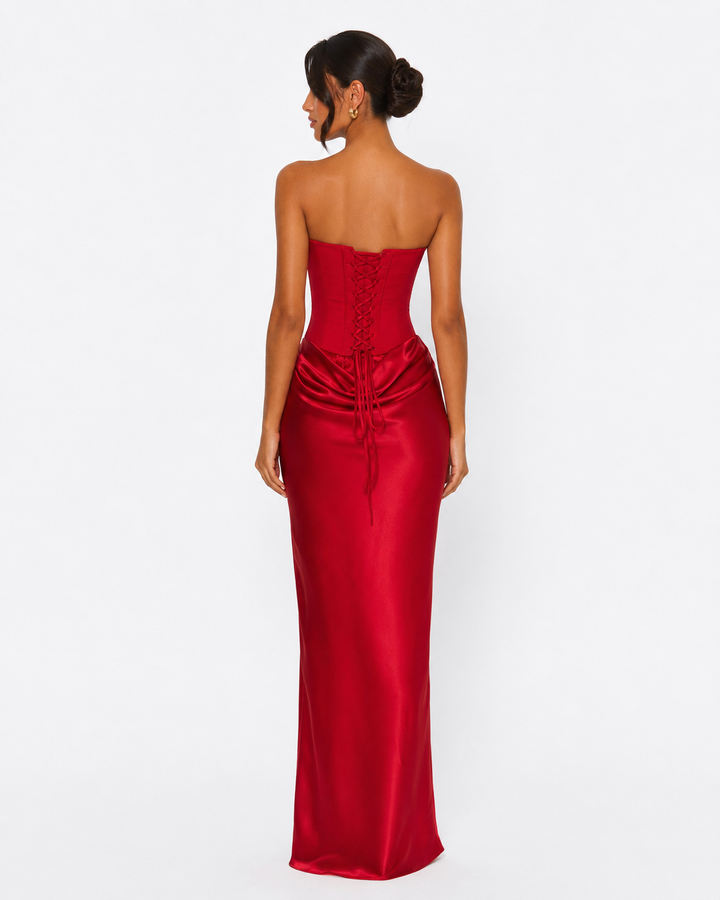 After Midnight Corset Gown - women's gown, neckline detail