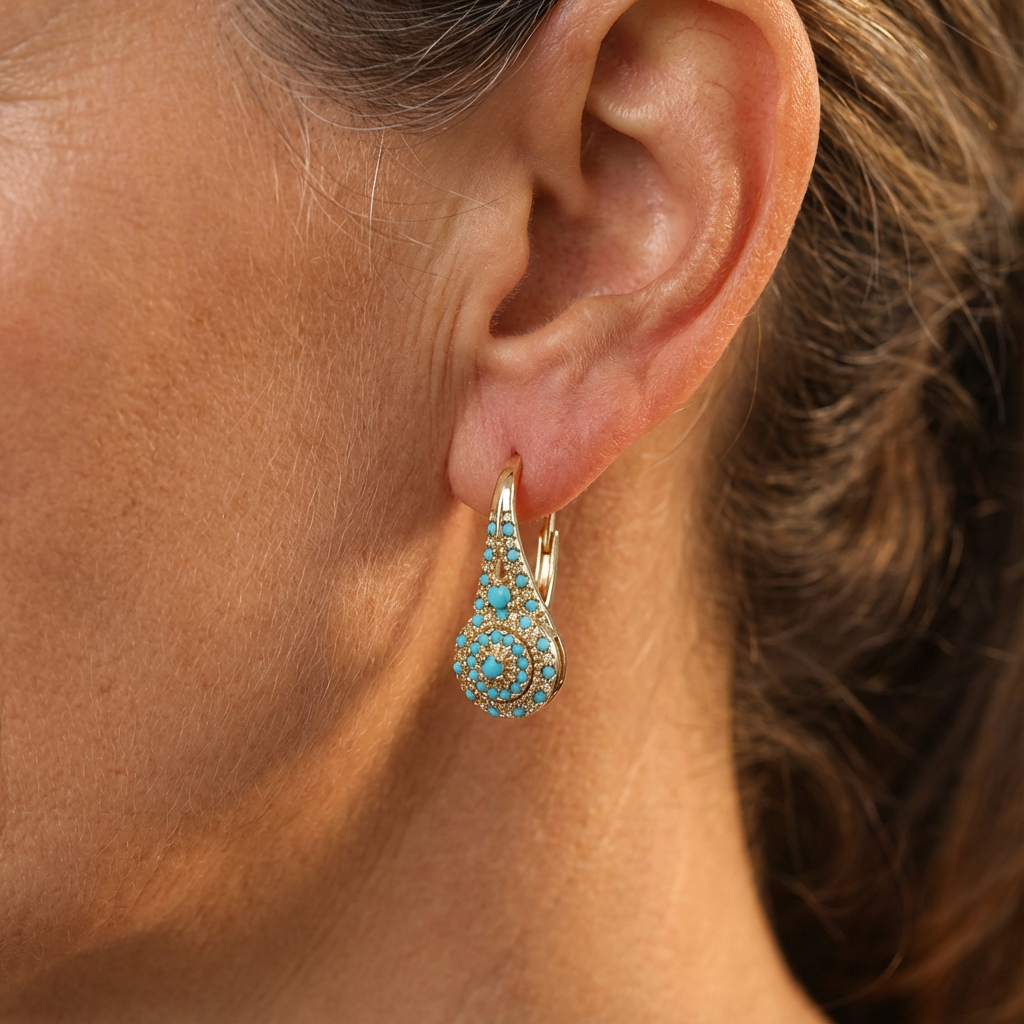 Close-up of the earring back and post detail
