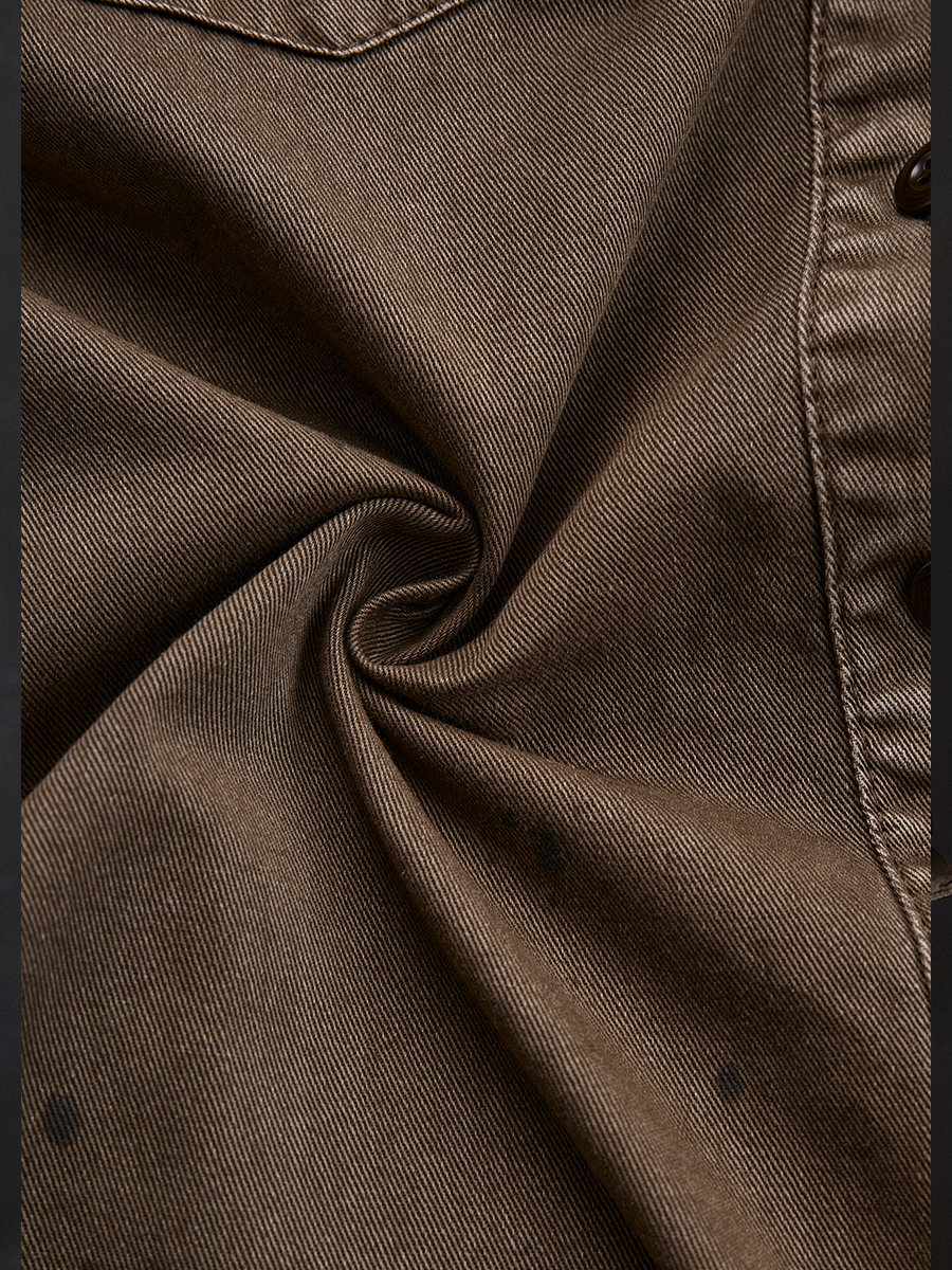Vintage Washed Taupe Western Slim Fit Button-Down Shirt | Harry & Kate London