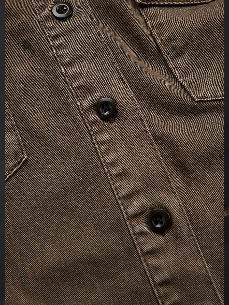 Vintage Washed Taupe Western Slim Fit Button-Down Shirt | Harry & Kate London