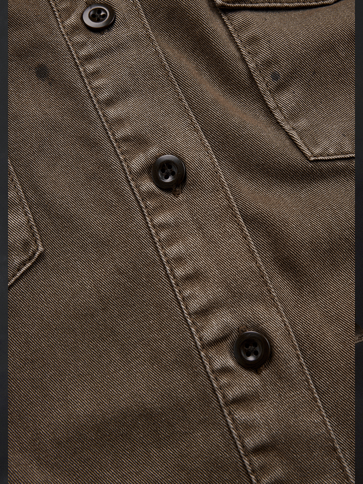 Vintage Washed Taupe Western Slim Fit Button-Down Shirt | Harry & Kate London