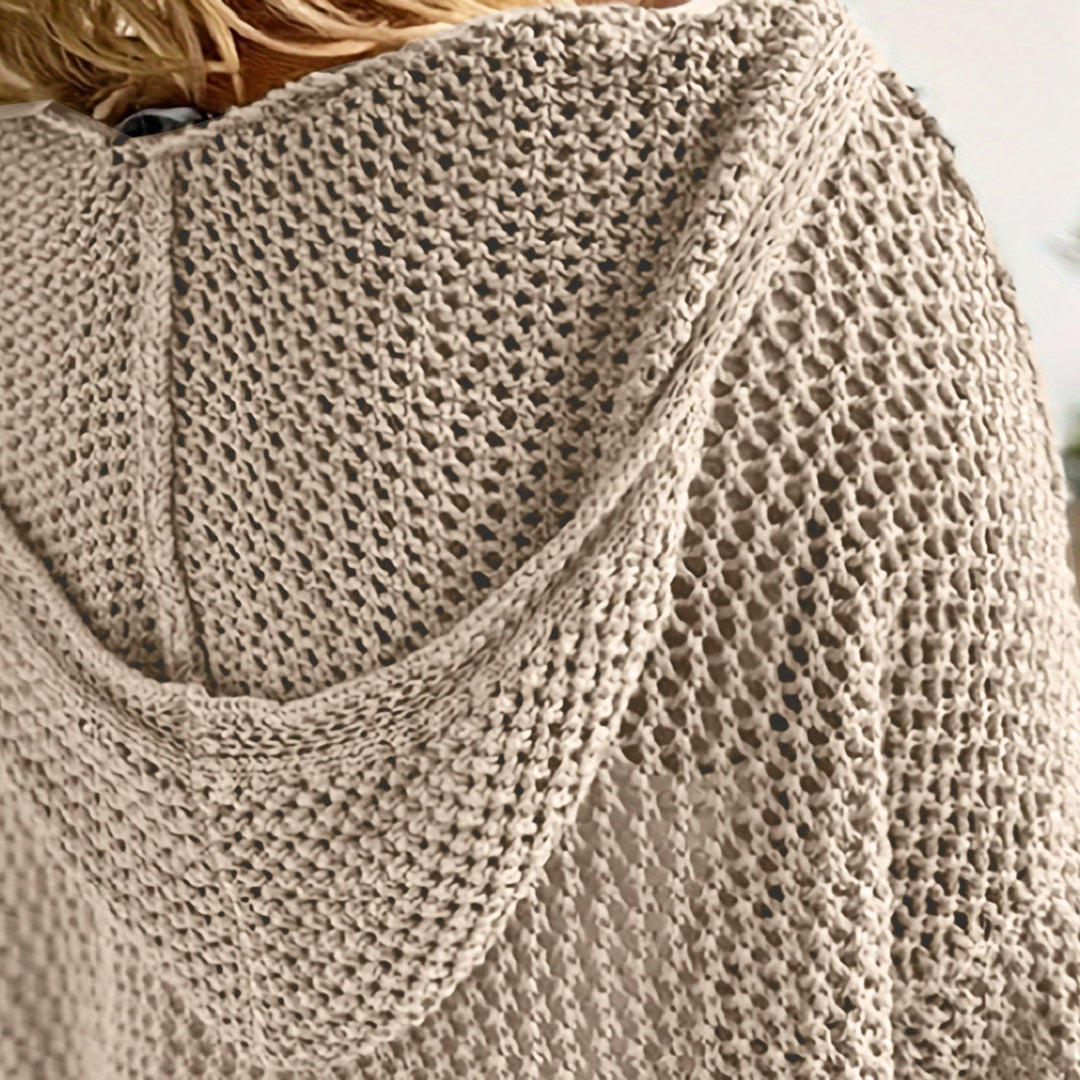 Winnifred | Women's Hooded Open Knit Crochet Sweater