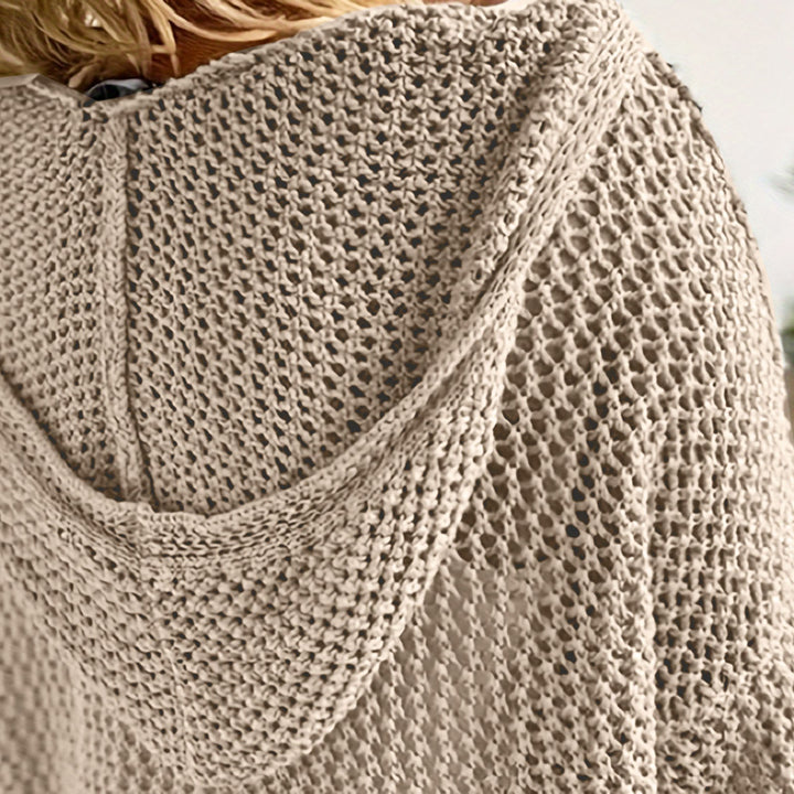 Winnifred | Women's Hooded Open Knit Crochet Sweater