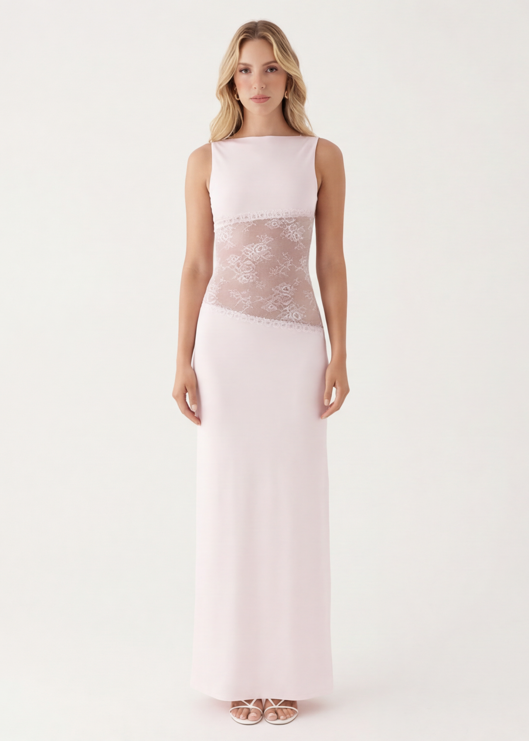 ARIA Veil Cut Maxi Dress - women's maxi dress, detail close-up