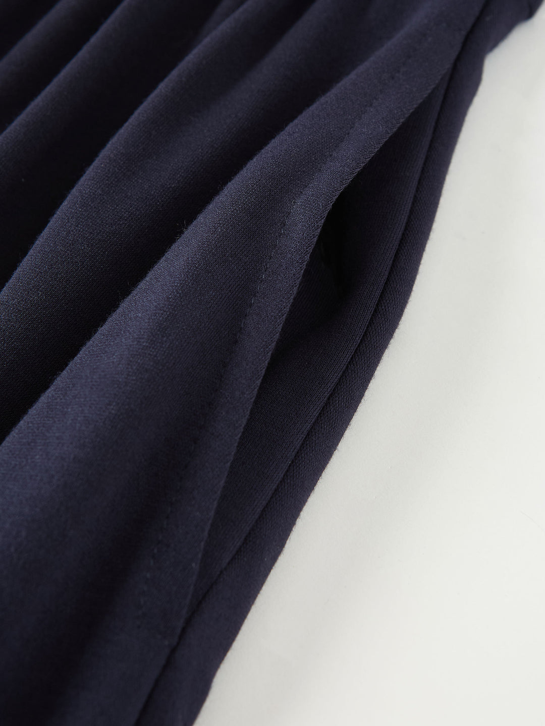 Ponte Mock Neck Ruched A-Line Midi Dress with Pockets
