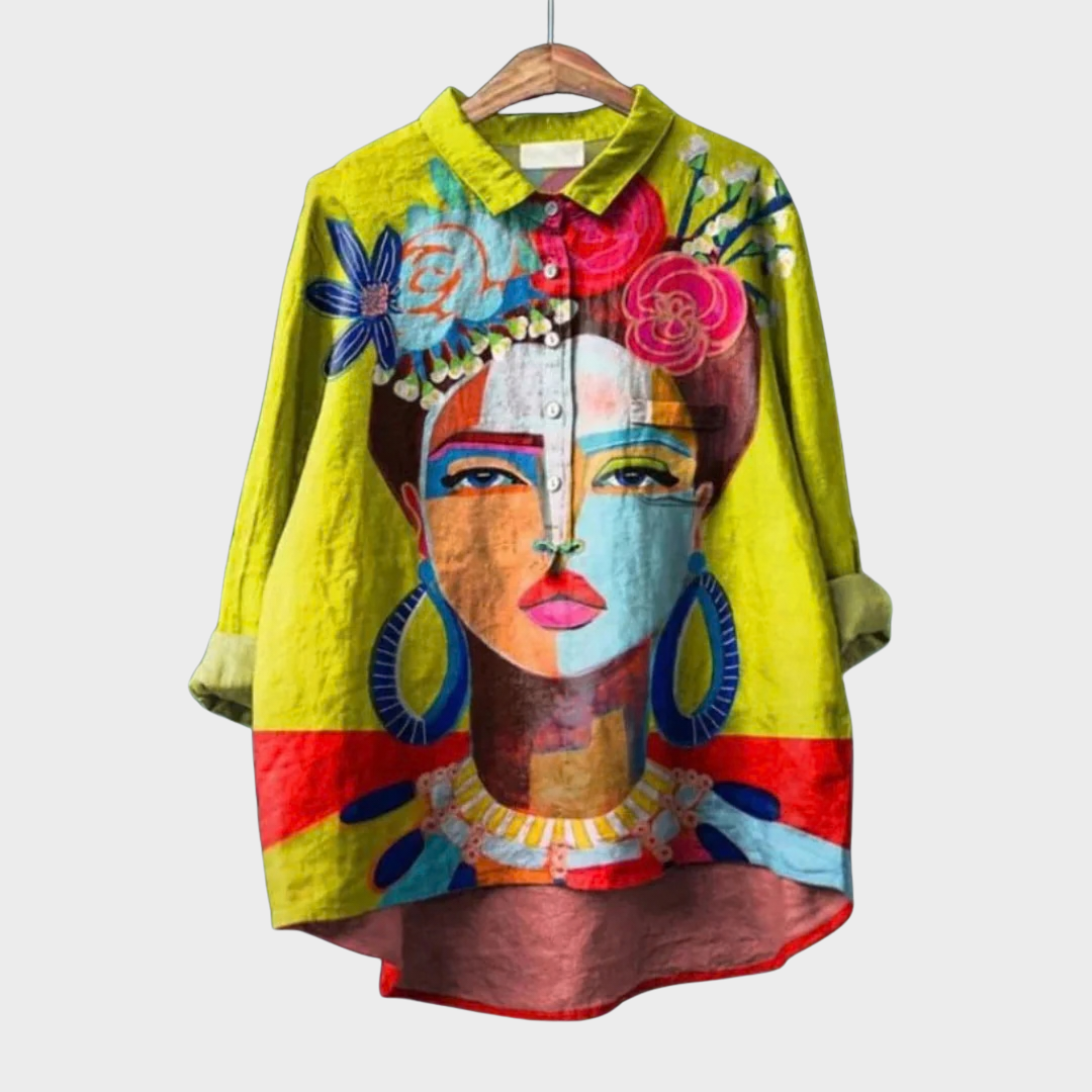 Amelia Colourful Summer Blouse — front view
