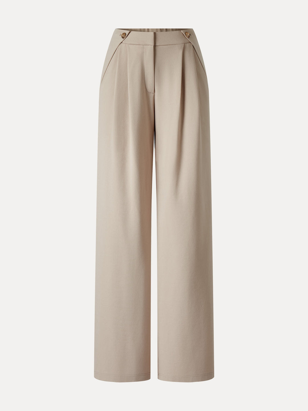 Ponte High-Rise Wide-Leg Gusset Pants with Pockets