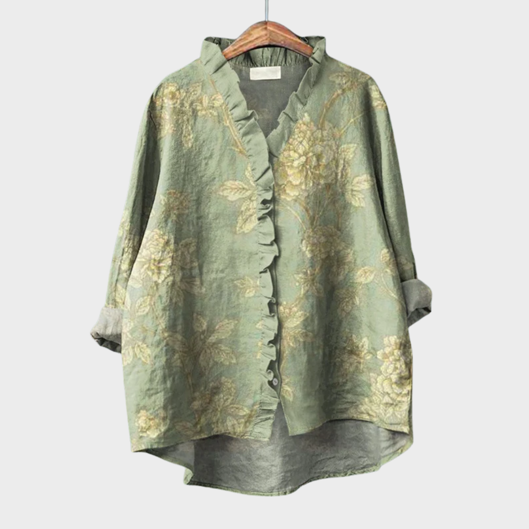 Dahlia Colourful Summer Blouse — front view