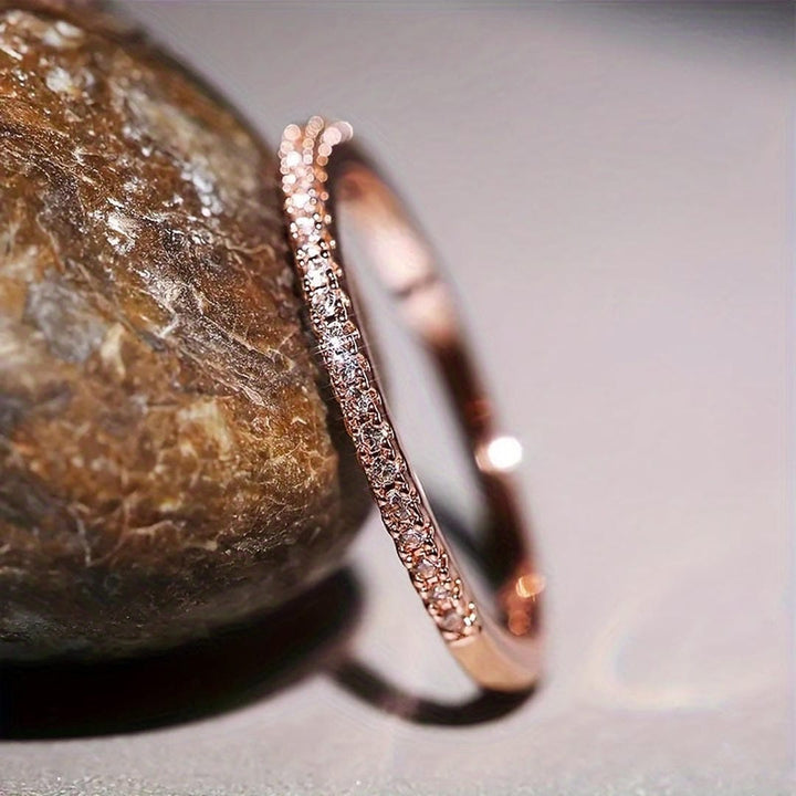 Ring worn on a model's hand