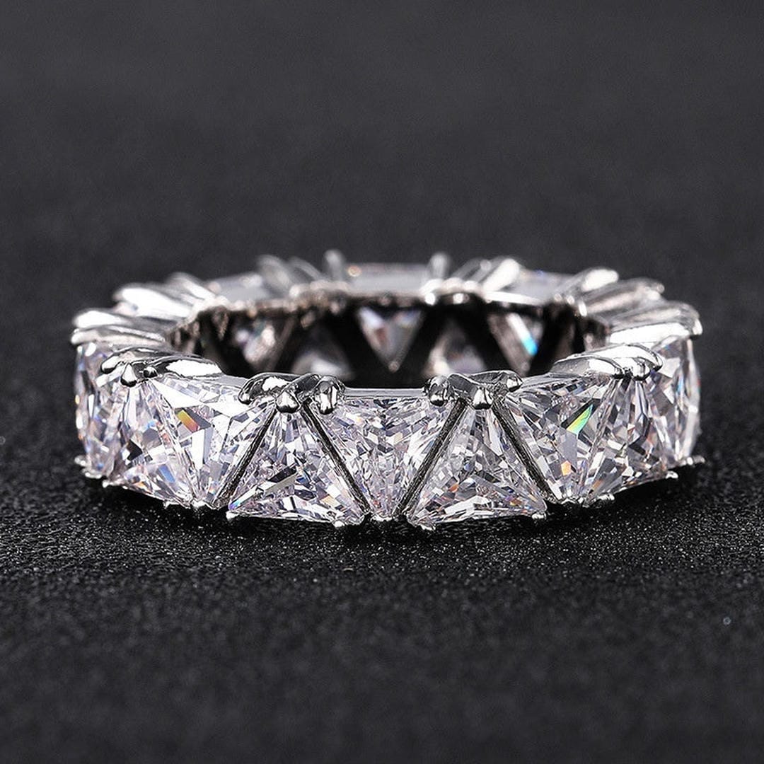 Main shot of the vintage triangle zirconia ring