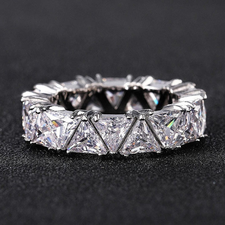Main shot of the vintage triangle zirconia ring