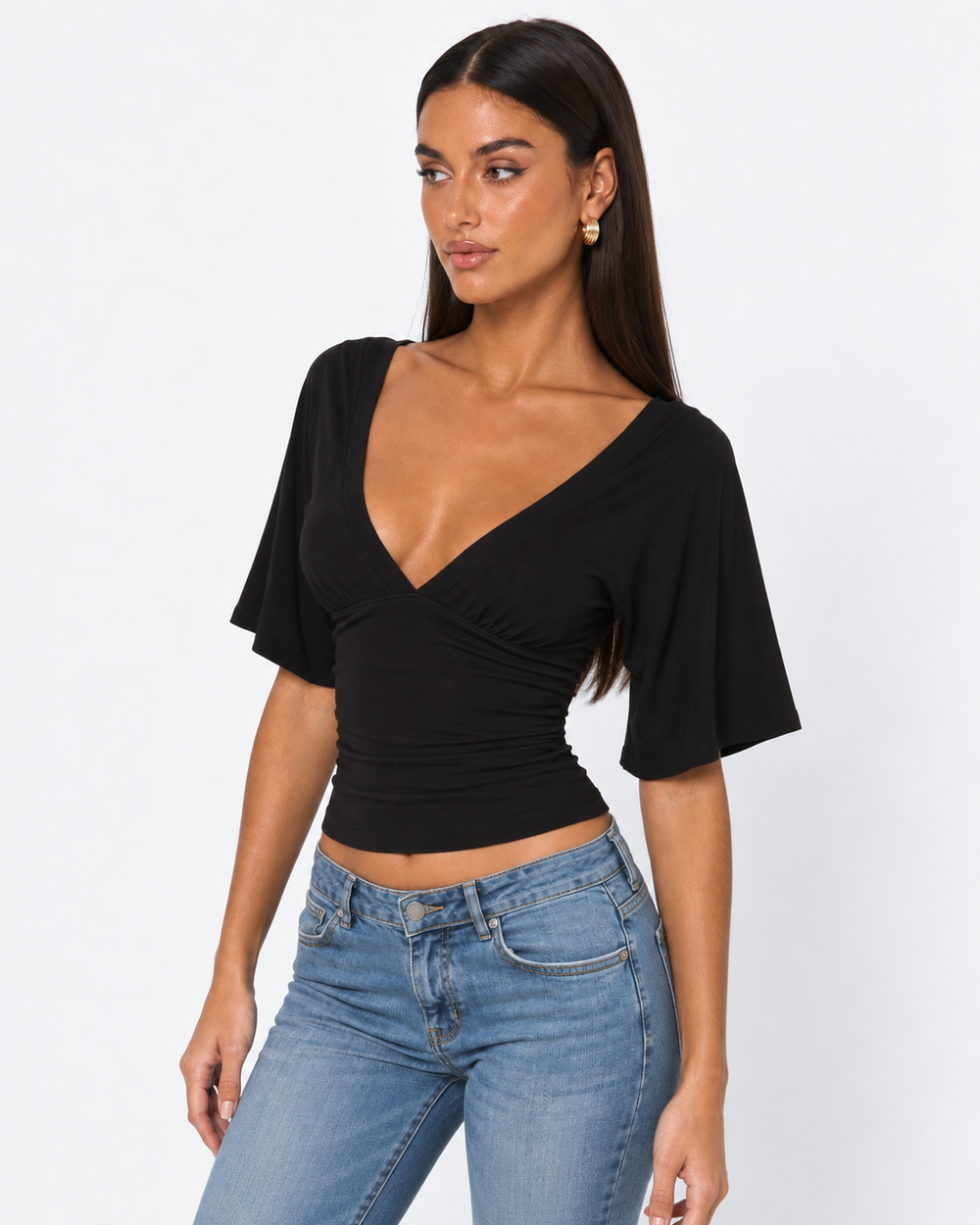Off Duty Wrap Top — women's tops, back view