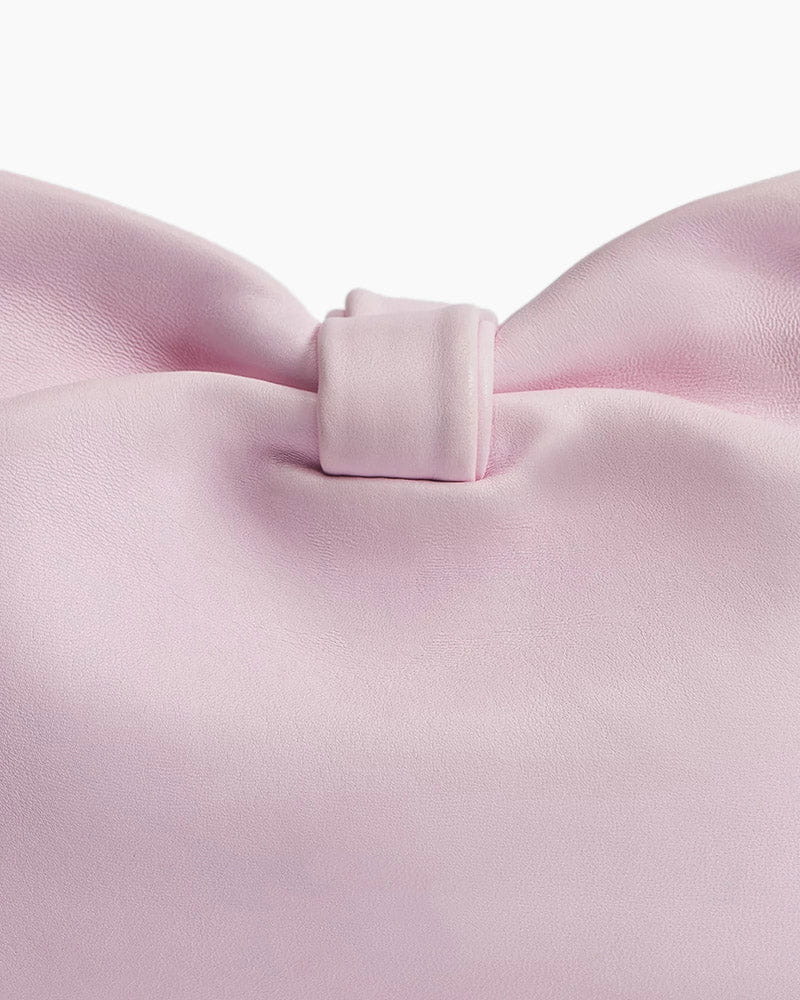 Women's Romantic Date Rose Pink Genuine Leather Bow Bag
