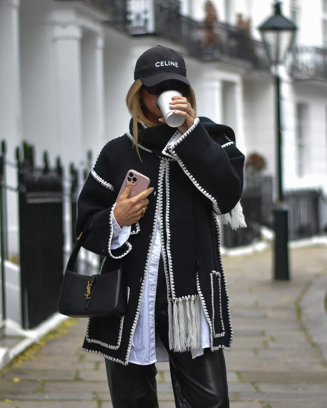Olivia Premium Designer French Coat — styled view