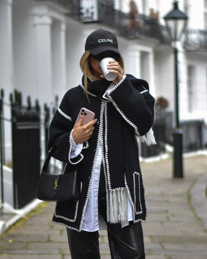 Olivia Premium Designer French Coat — styled view