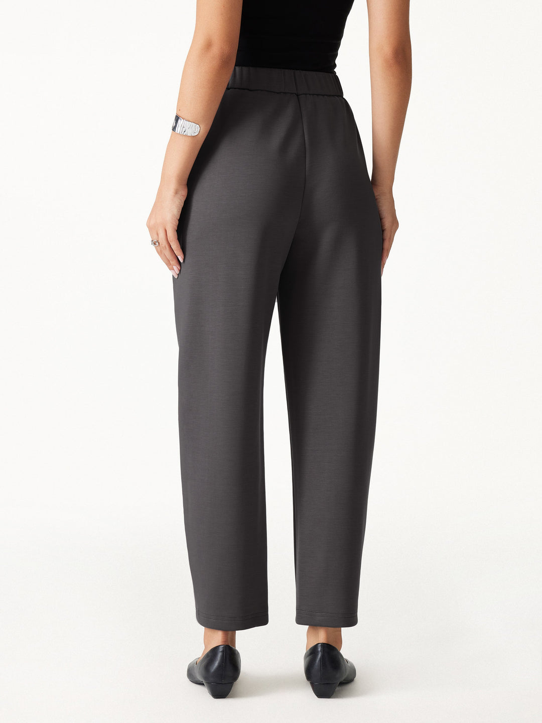 Petite TravelEase High-Rise Ankled Barrel Pants with Pockets