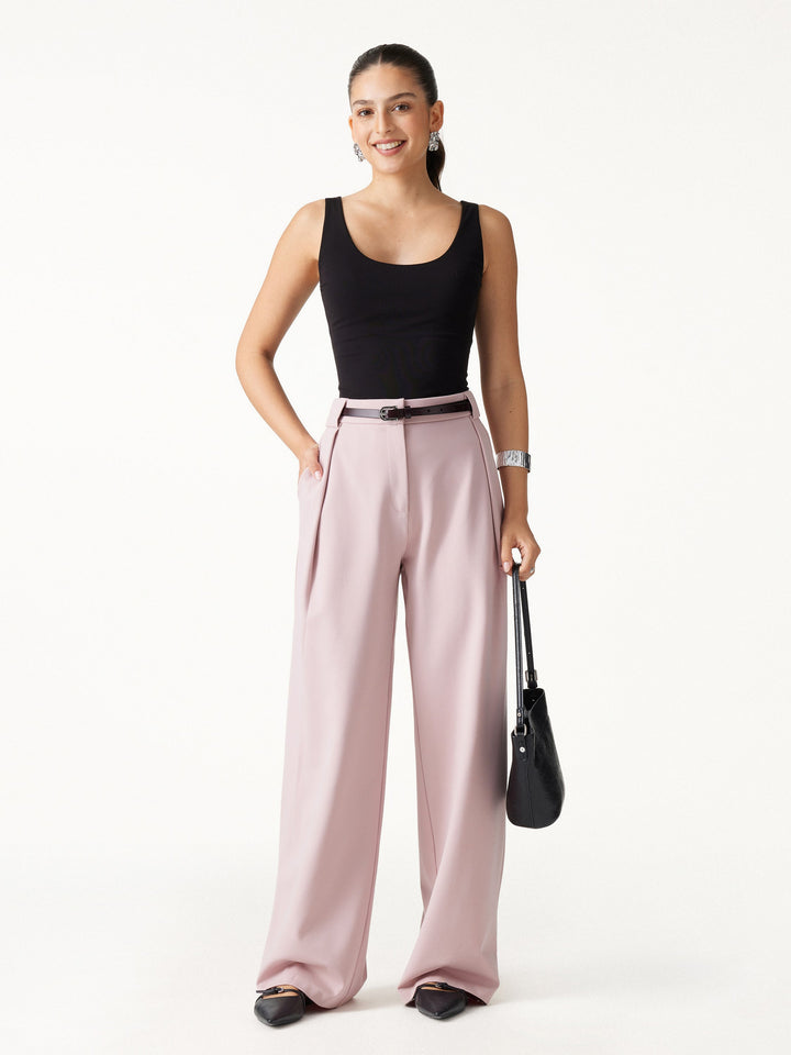 Ponte High-Rise Straight-Leg Pants with Pockets