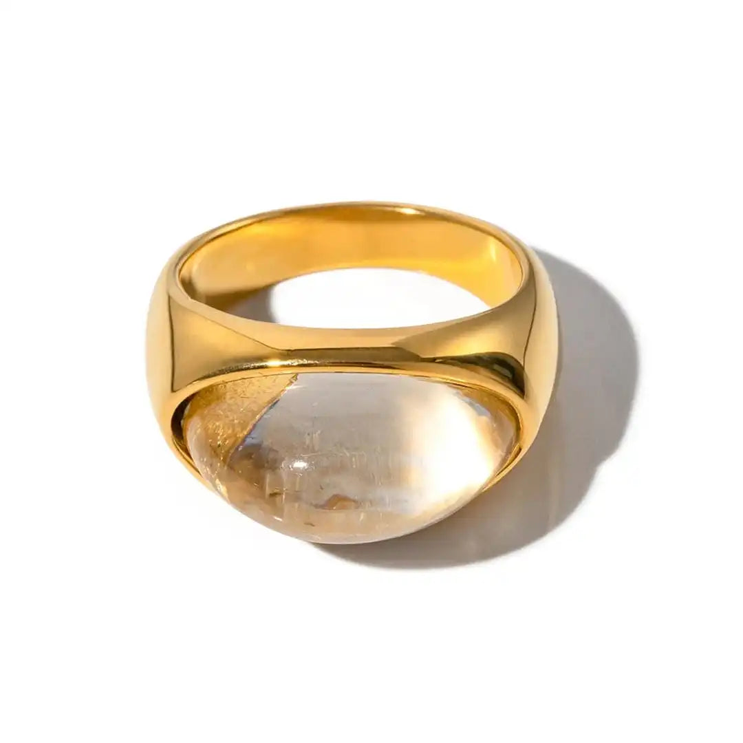 Ring displayed on a jewellery stand