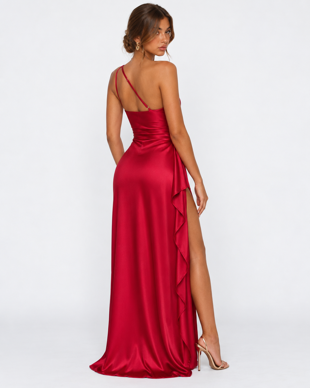 Main Event Satin Maxi Dress - women's maxi dress, flat lay