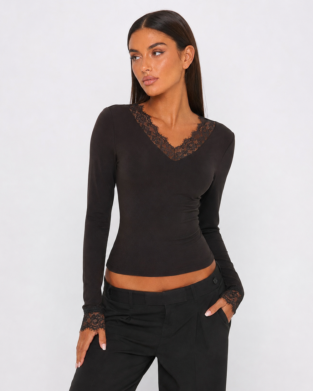 Soft Romance Lace Top — women's tops, back view