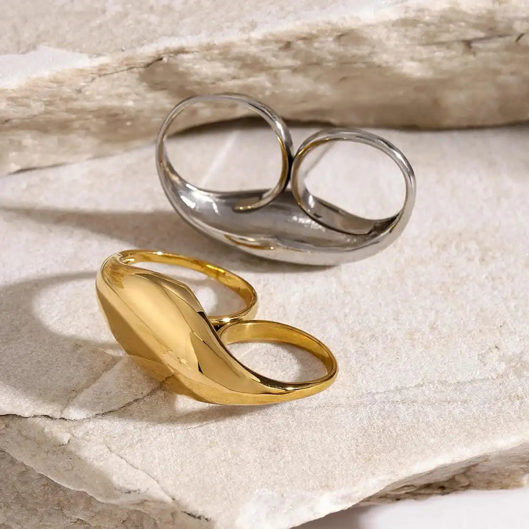 Side angle showing the gold-tone finish
