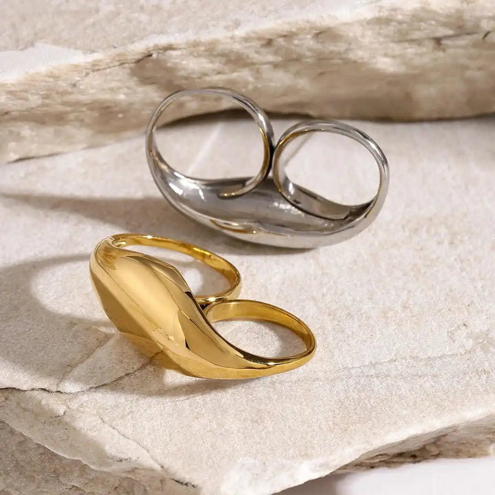 Side angle showing the gold-tone finish