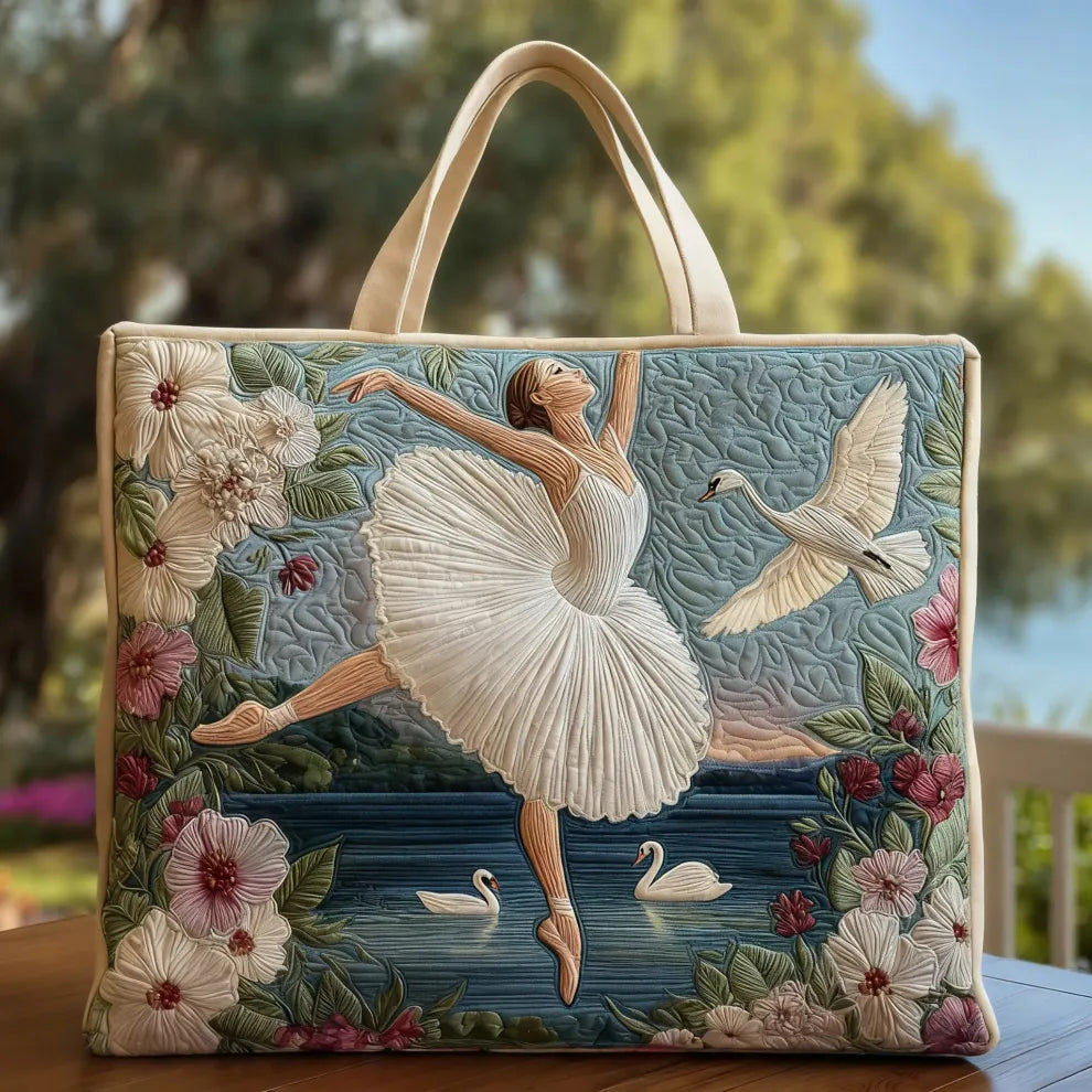 Swan Ballet Elegance Handmade Bag — front view