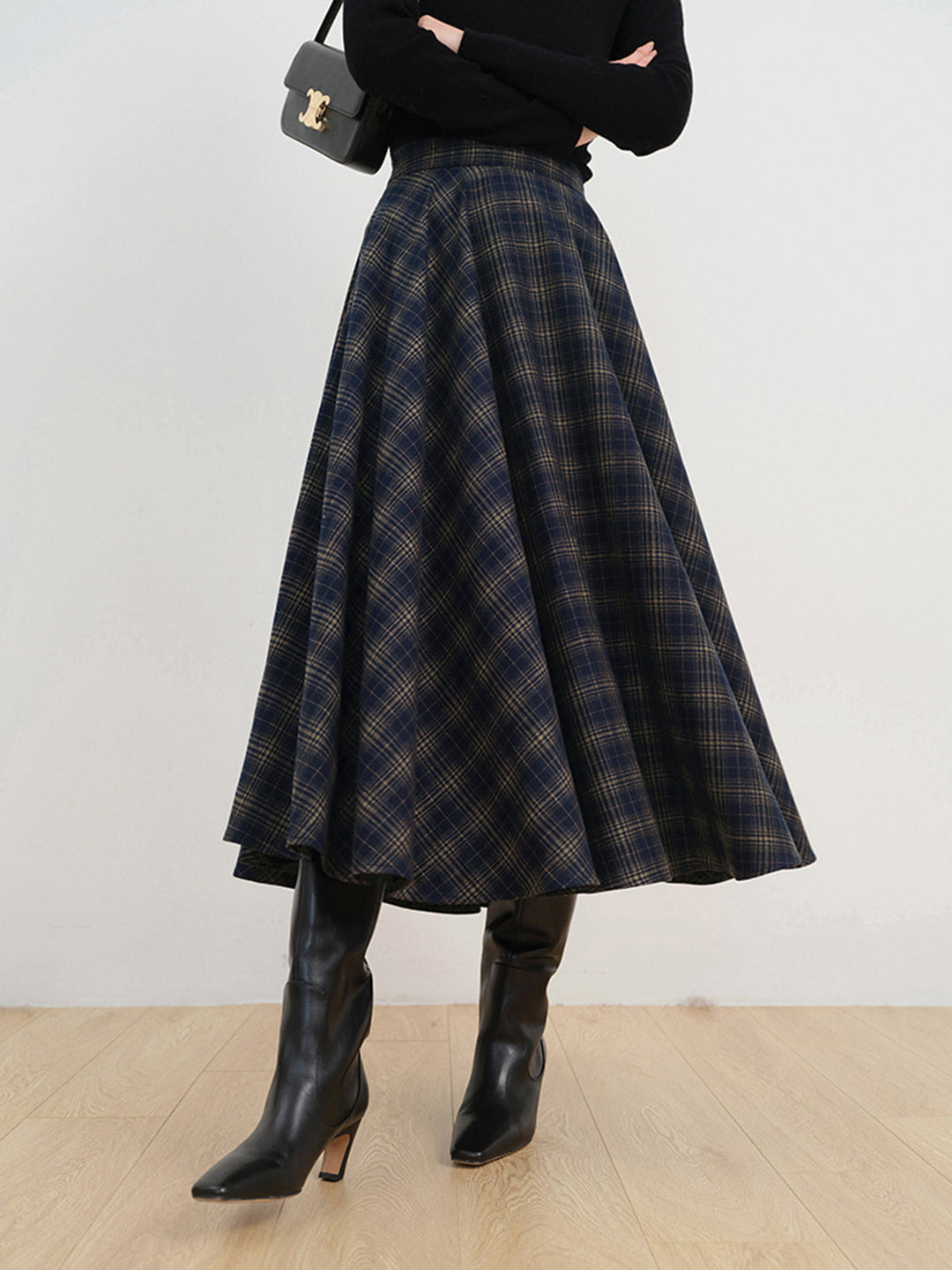 Keep In Check Long Skirt — women's skirts, front view