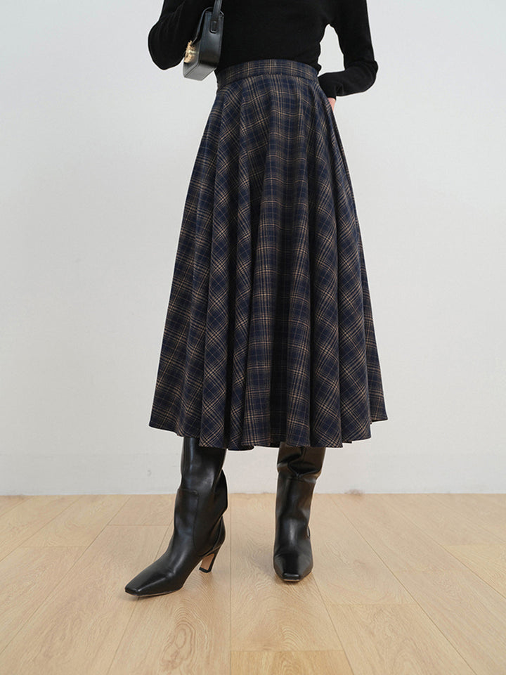 Keep In Check Long Skirt - women's skirt, side view