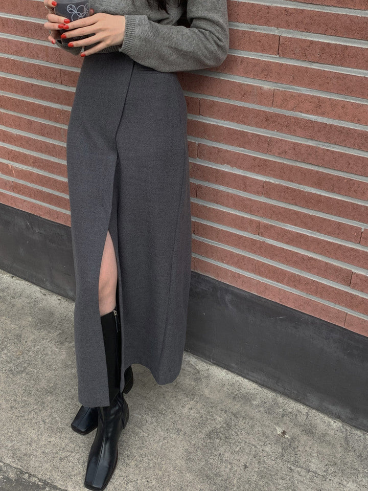 She's Effortless Slit Maxi Skirt - women's skirt, back view