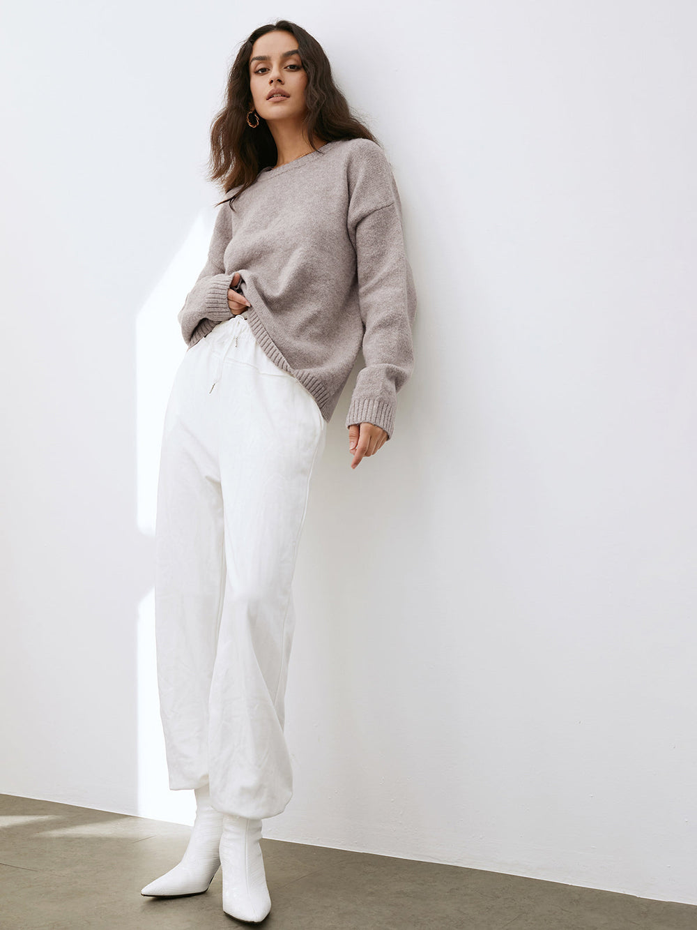 Lightweight Cloud Weather Pullover Sweater — women's sweaters, back view