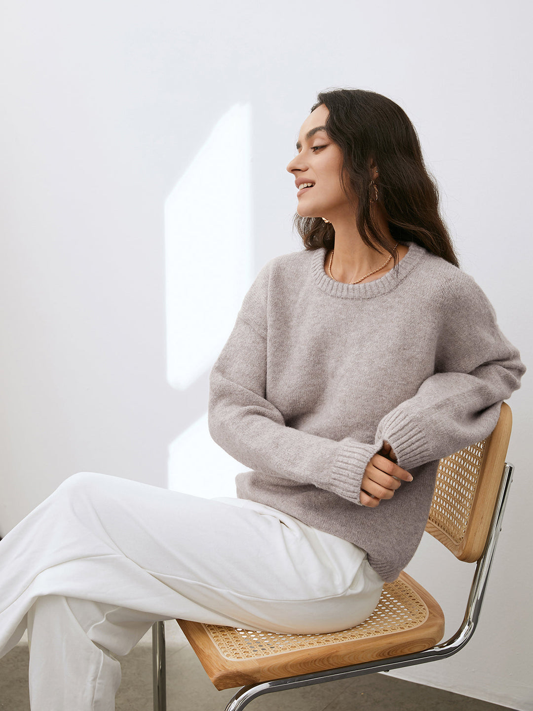 Lightweight Cloud Weather Pullover Sweater - women's sweater, detail close-up