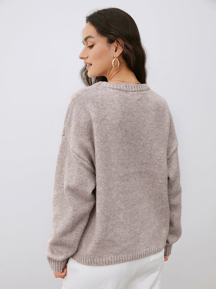 Lightweight Cloud Weather Pullover Sweater - women's sweater, full-length styled look