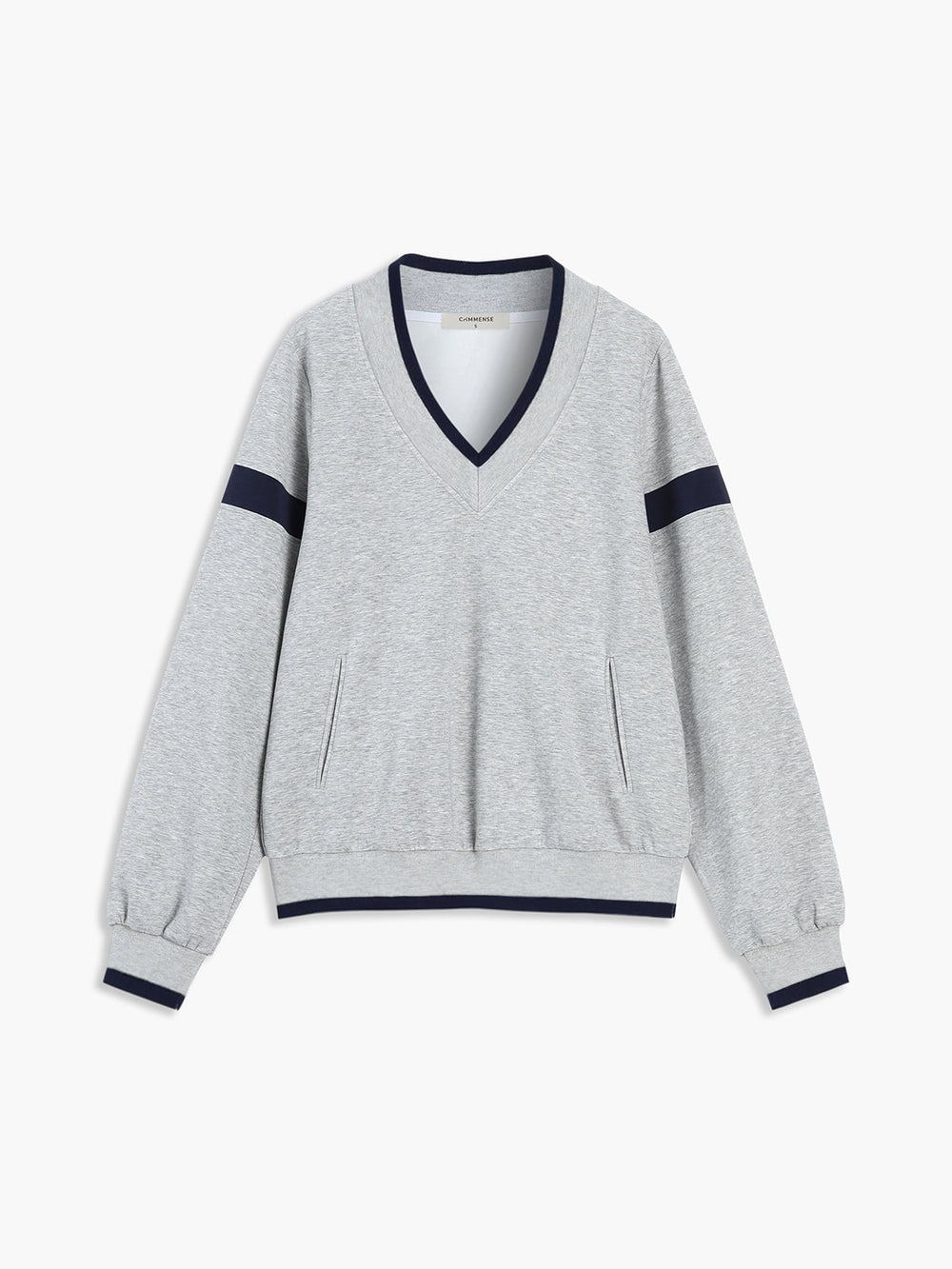 Contrast Trim Oversized Sweatshirt — women's sweatshirts, back view