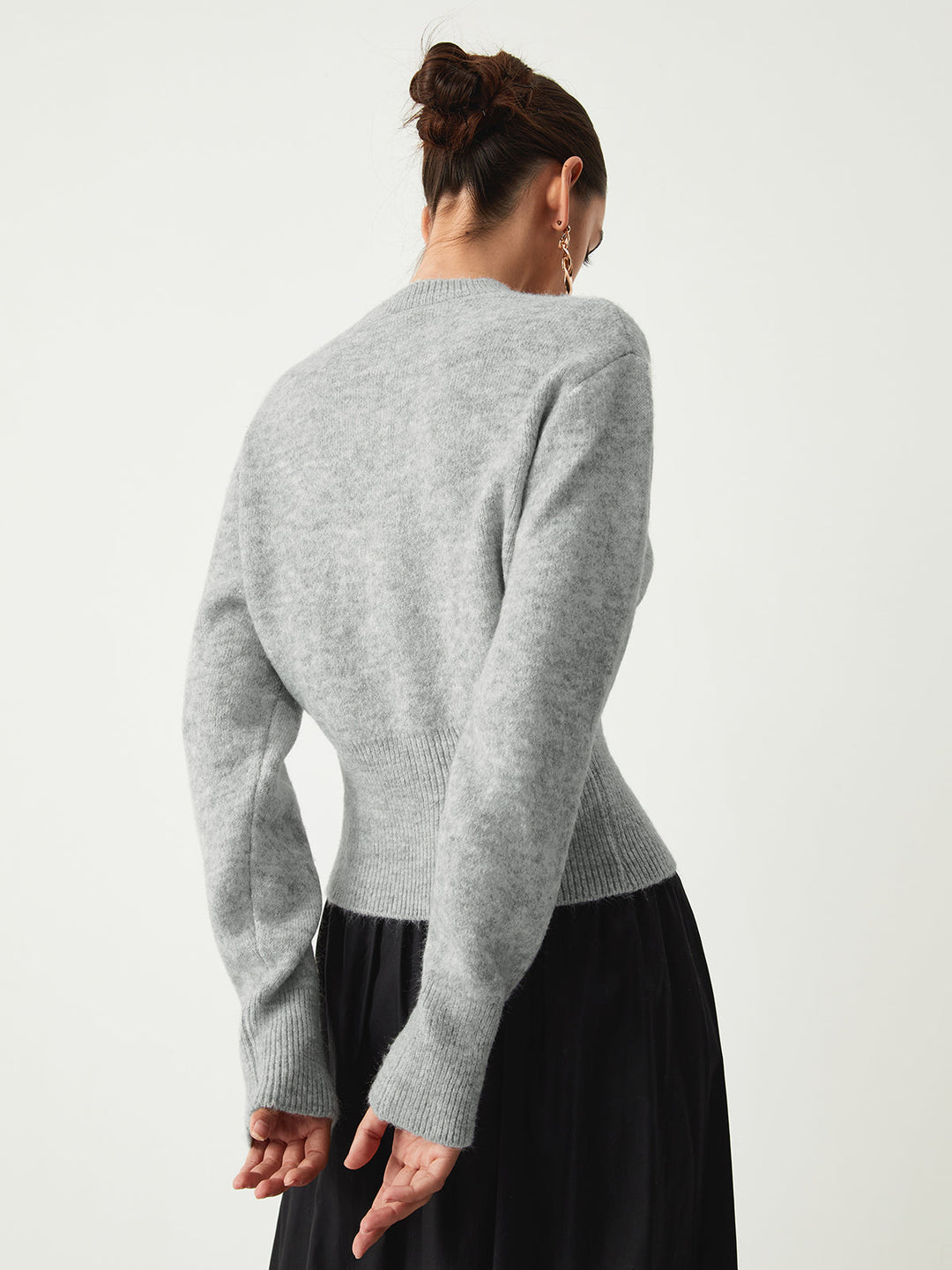 Half Zip Fuzzy Sweater - women's sweater, fabric detail