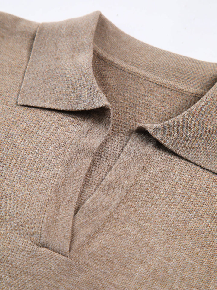 Relaxed Leisure Collared Pullover Sweater - women's sweater, styled with denim