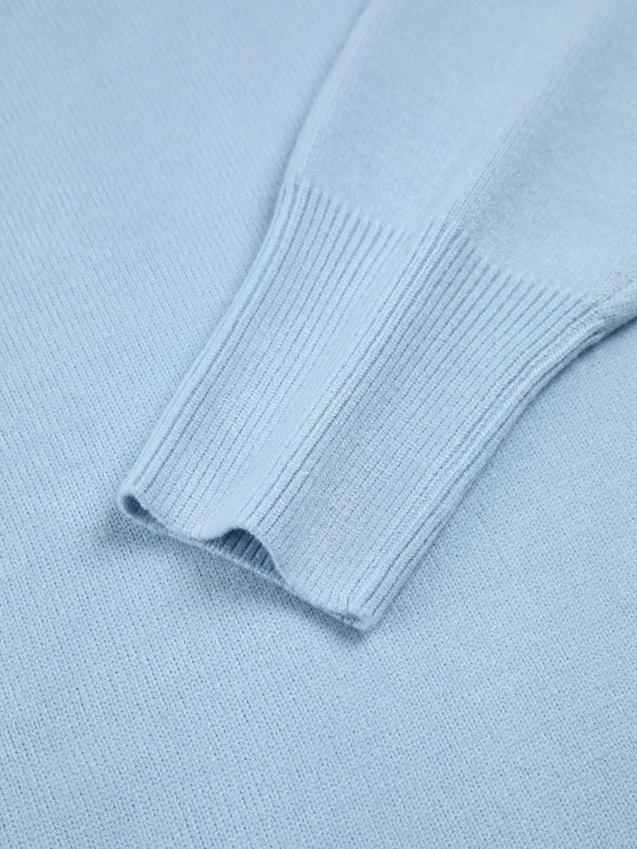 Cloudless Sky Turtleneck Oversized Sweater - women's sweater, fabric detail