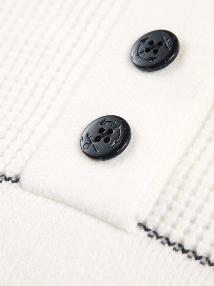 Open Collar Button Up Sweater - women's sweater, full-length styled look