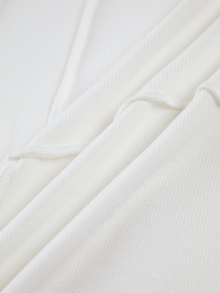 Basic Piping Long Sleeve Top - women's long sleeve top, detail close-up