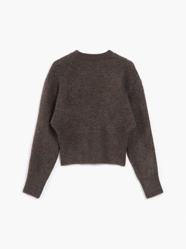 Half Zip Fuzzy Sweater - women's sweater, sleeve detail