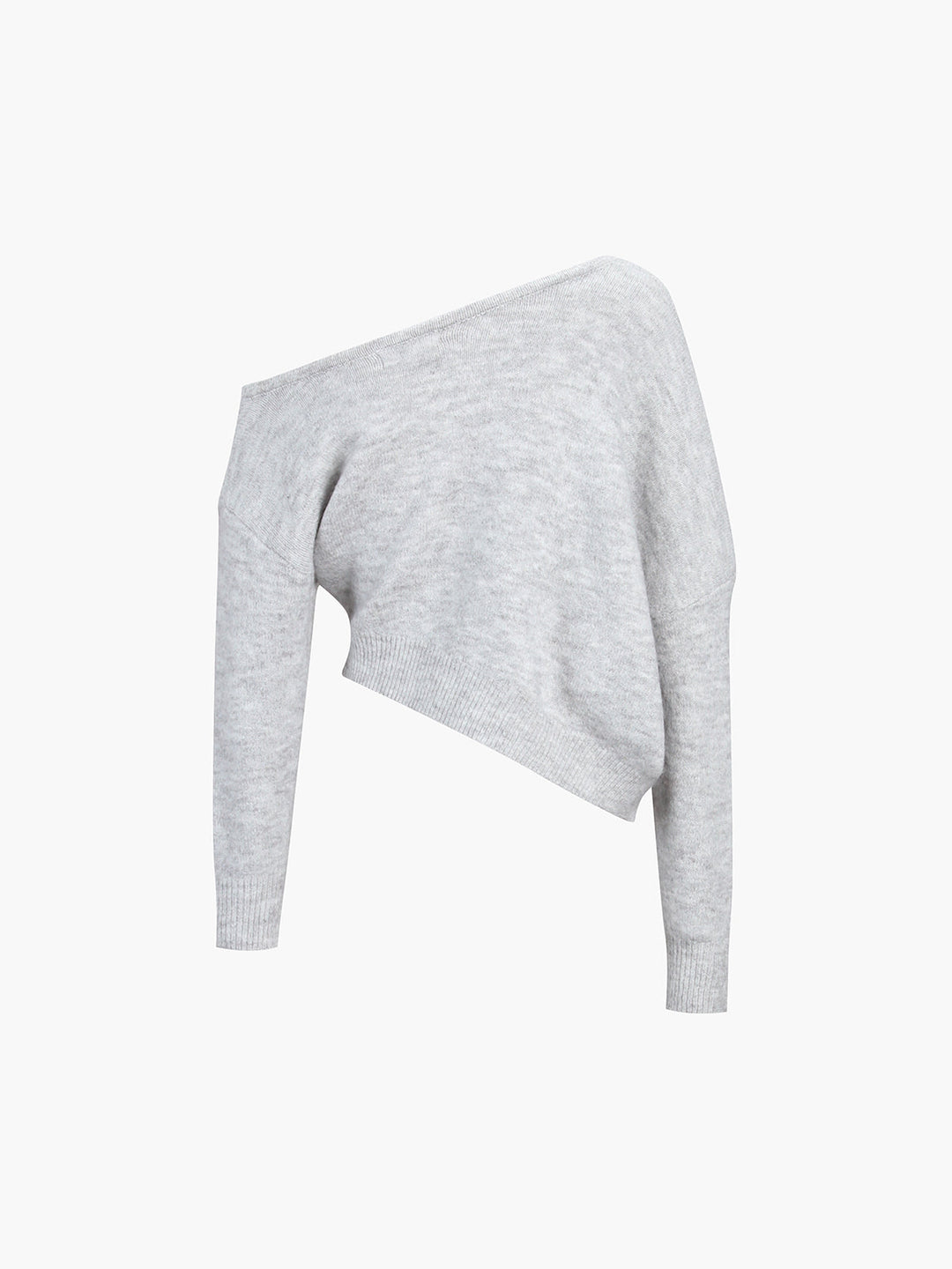 One Shoulder Asymmetric Sweater - women's sweater, detail close-up