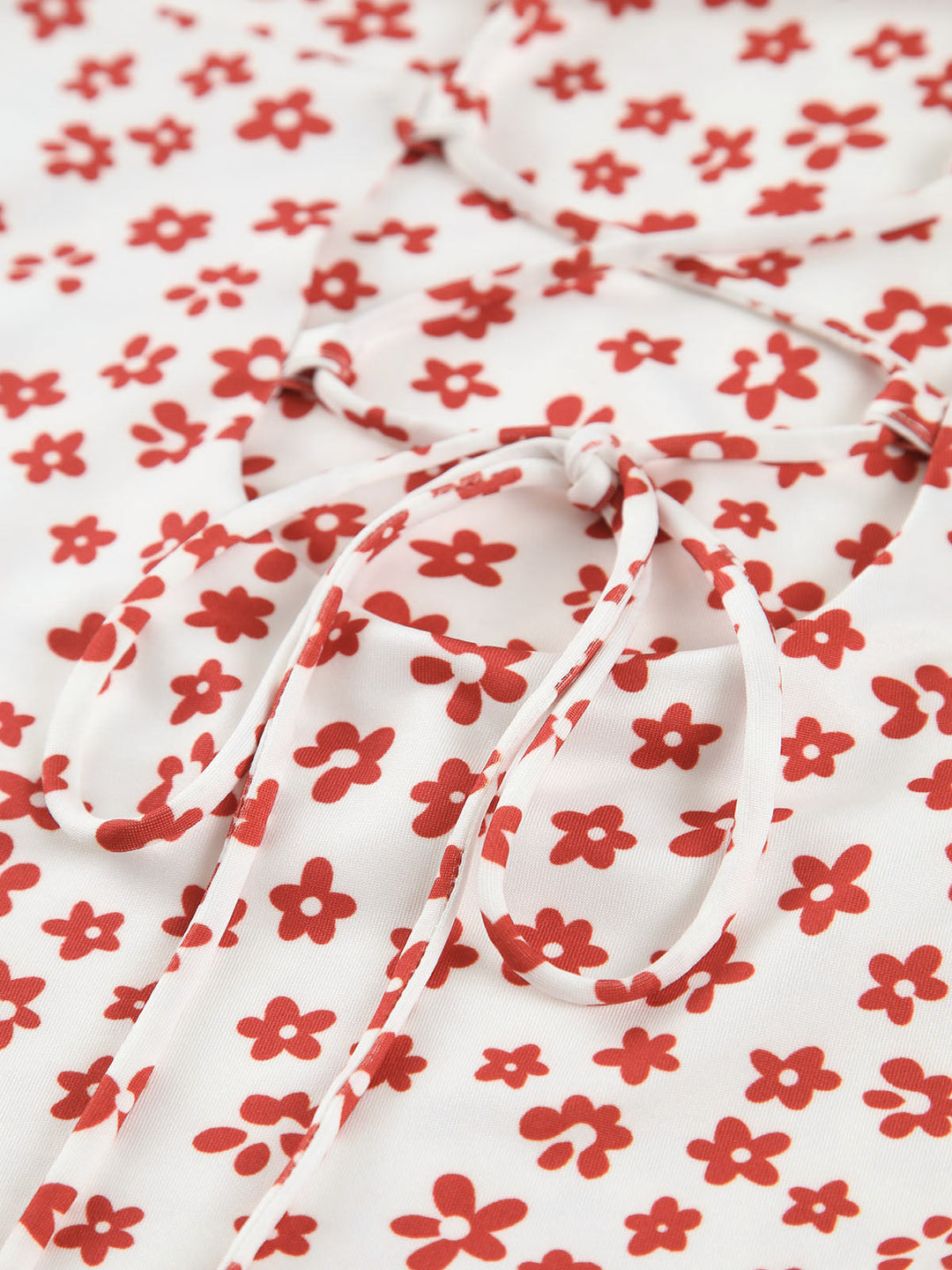 Strappy Floral Print Crisscross Flowy Long Sundress - women's floral dress, detail close-up