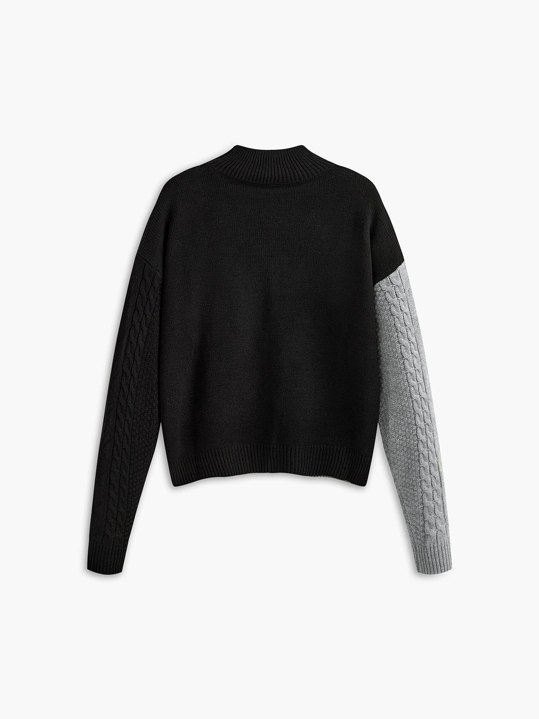 Oversized Color Block Pullover Sweater - women's sweater, full-length styled look