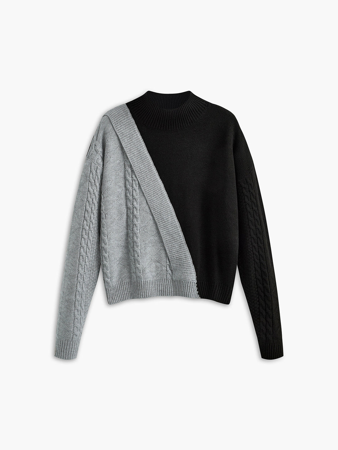 Oversized Color Block Pullover Sweater - women's sweater, detail close-up