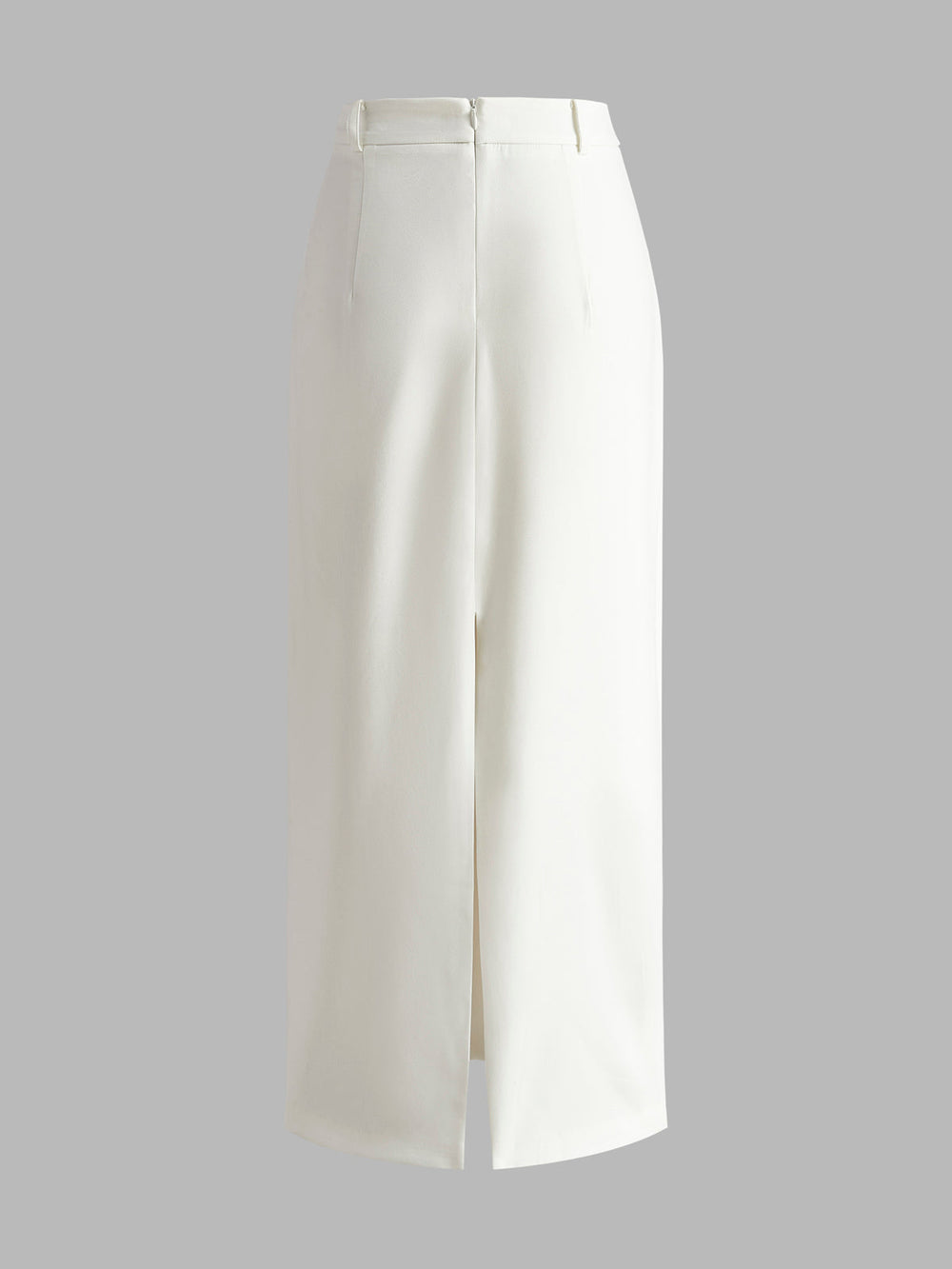 Slim Fit Semi-Sheer Elegant Slit Back Maxi Skirt Without Belt - women's skirt, back view